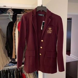 Ralph Lauren burgundy sweater blazer